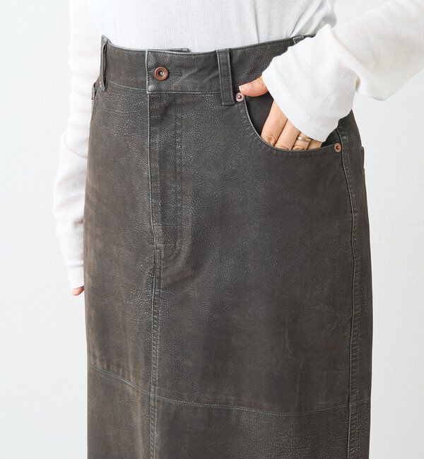  「【ヴィンテージムード】ウォッシュドクロスタイトスカート」|スカート|