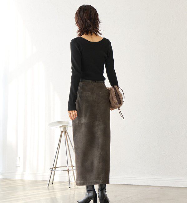  「【ヴィンテージムード】ウォッシュドクロスタイトスカート」|スカート|