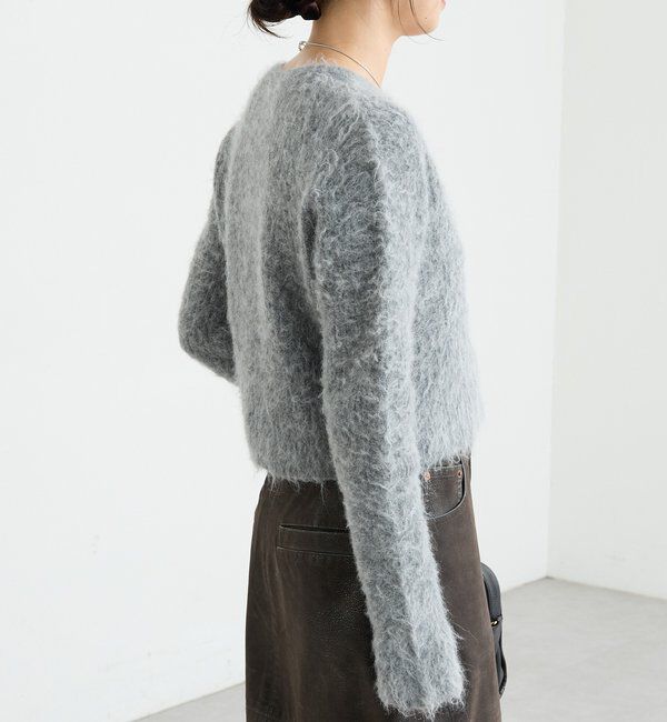  「【ふんわり柔らか】ヘアリーショートカーディガン」|カーディガン|