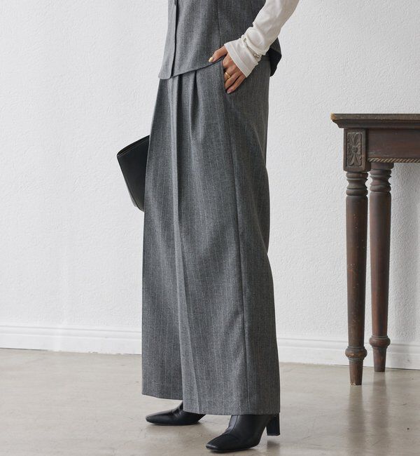  「【セットアップ対応可】ウーリーツイル2タックパンツ」|チノ|