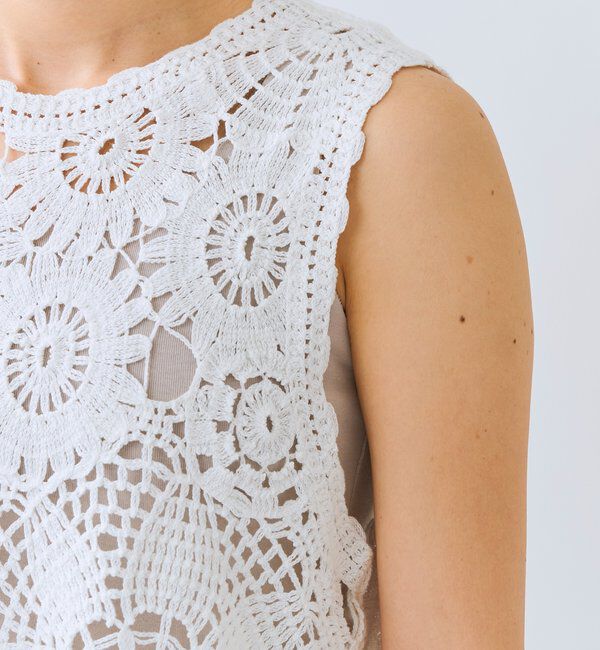  「予約【着映え】エンブロイダリーベスト」|ニット・セーター|