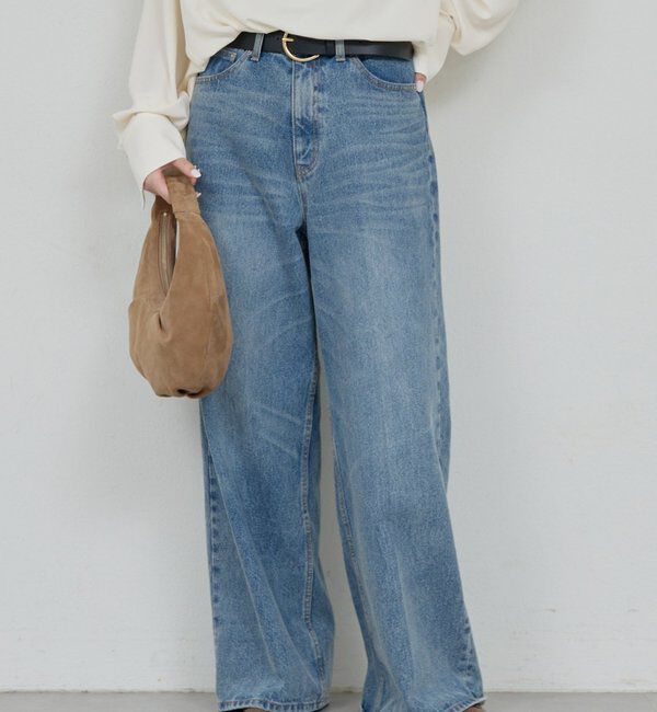  「センタープレスワイドデニム」|デニム|