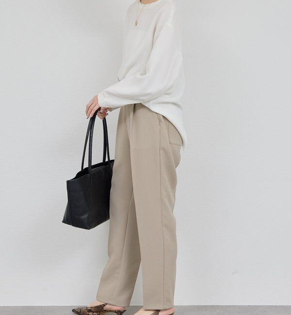  「【シワになりにくい】ジャージーテーパードパンツ」|チノ|