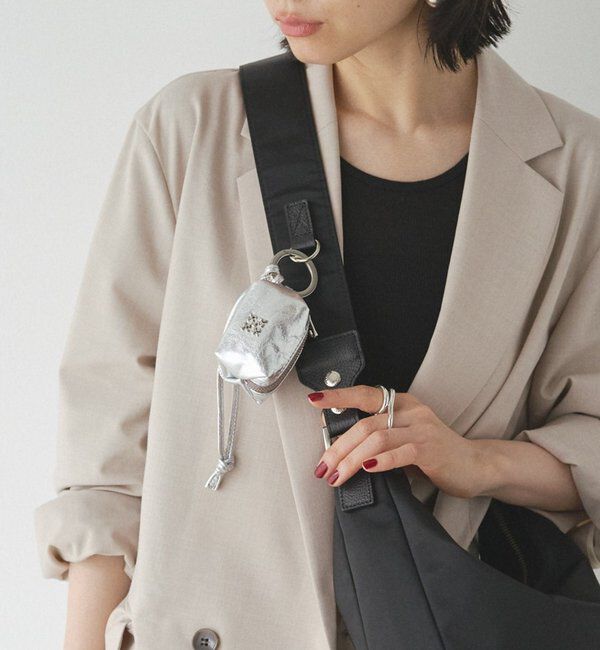  「カラビナ付き レザーミニポーチ型チャーム」|その他|