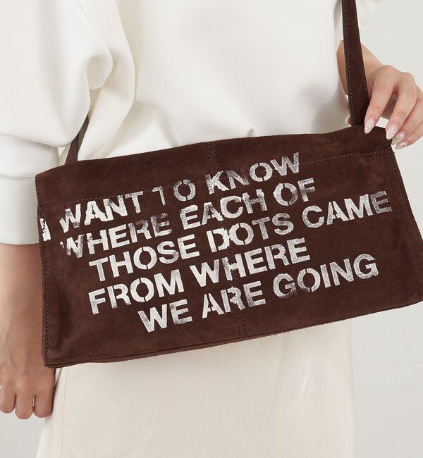  「ステンシルデザインスエードショルダーバッグ」|ショルダー・メッセンジャー|