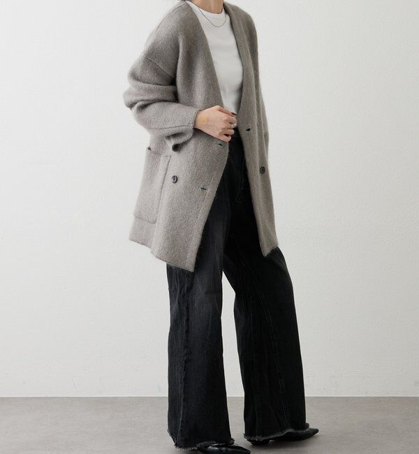  「【再値下げ】モヘアダブルニットコート」|その他|