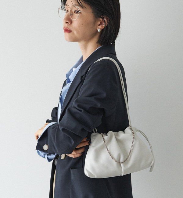  「レザー巾着4WAYミニショルダーバッグ」|ショルダー・メッセンジャー|ホワイト