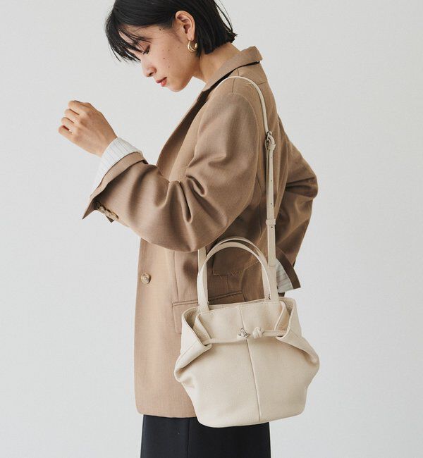  「レザー2WAYミニトートバッグ」|トートバッグ|アイボリー