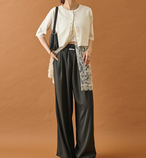  「【オールシーズン対応/WEB限定アイボリー】フリルイージーパンツ」|チノ|