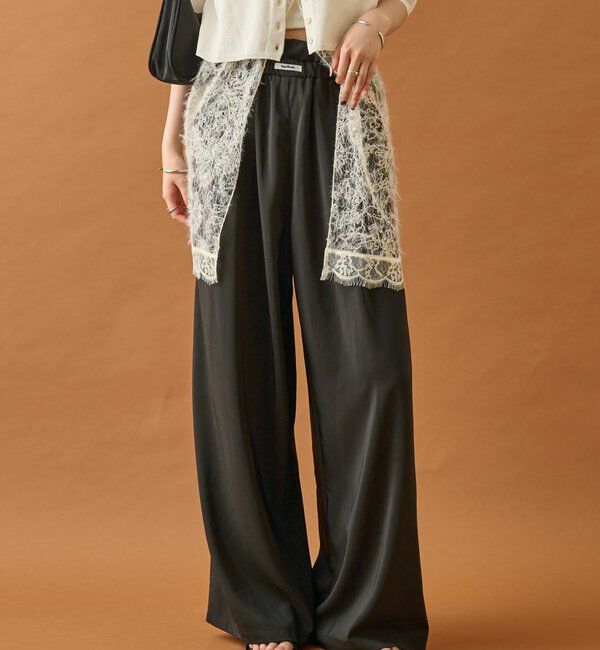  「【オールシーズン対応/WEB限定アイボリー】フリルイージーパンツ」|チノ|