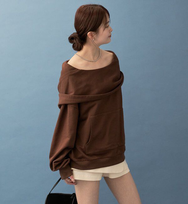  「フーディーオフショルスウェット」|パーカー|