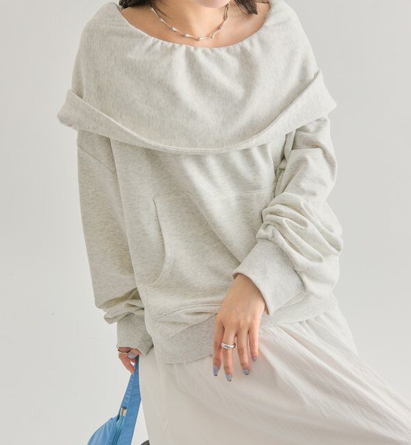  「フーディーオフショルスウェット」|パーカー|