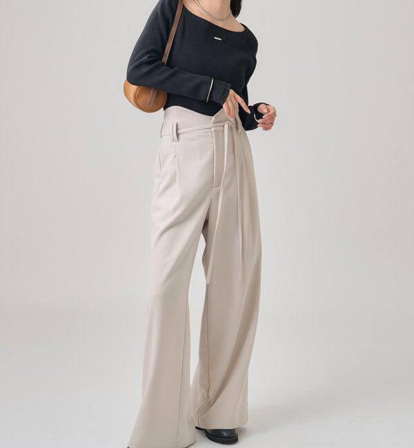  「プレート付きクルーリブニット」|ニット・セーター|