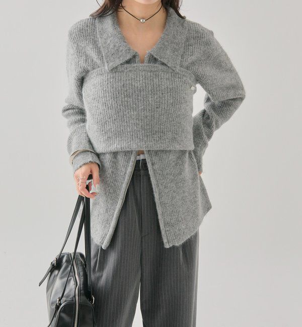  「ビスチェ付き ダブルＺＩＰカーディガン」|カーディガン|