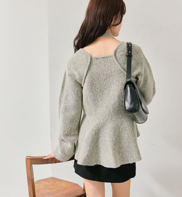  「スクエアネックペプラムニット」|ニット・セーター|