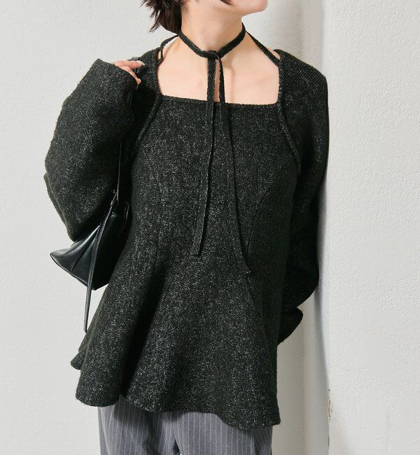  「スクエアネックペプラムニット」|ニット・セーター|