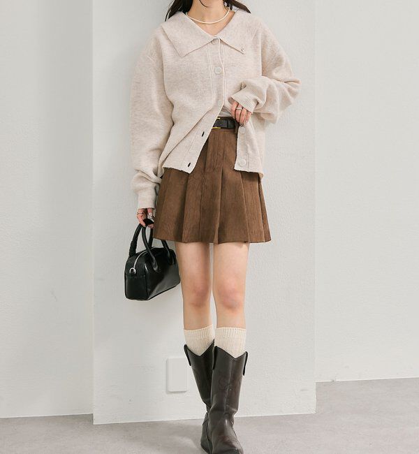  「ベルト付きコーデュロイミニスカート」|スカート|