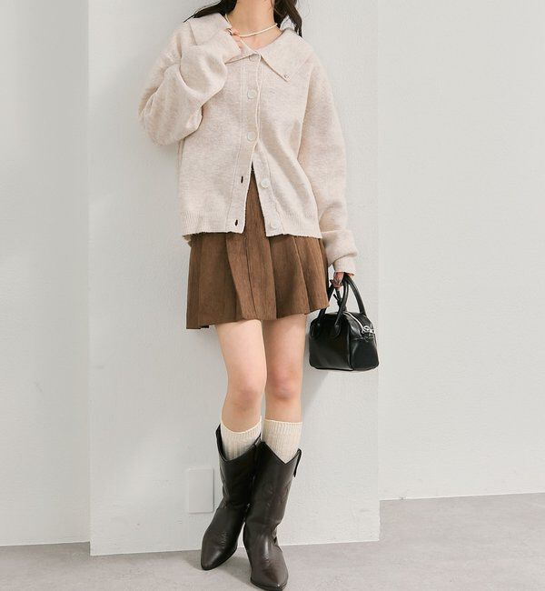  「ベルト付きコーデュロイミニスカート」|スカート|