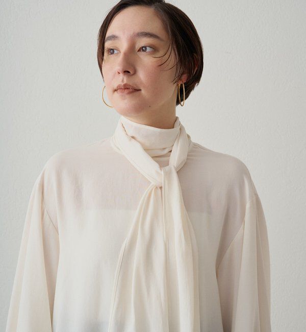  「【Atelier N5/アトリエヌメロサンク】シフォンボウタイブラウス」|シャツ・ブラウス|