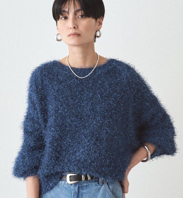  「シャギーニット」|ニット・セーター|ブルー