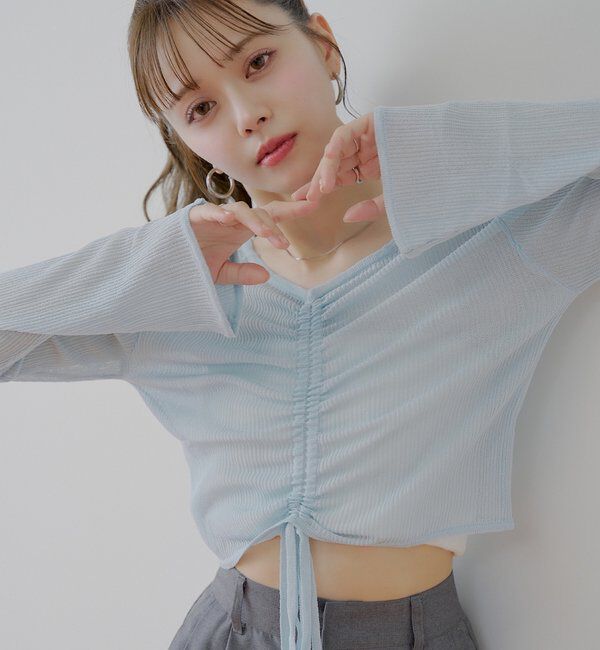  「前後2wayドロストシアーカーディガン」|カーディガン|ブルー