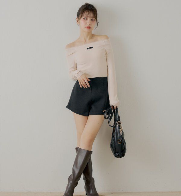  「カップ付きレースコンパクトトップス」|Tシャツ・カットソー|