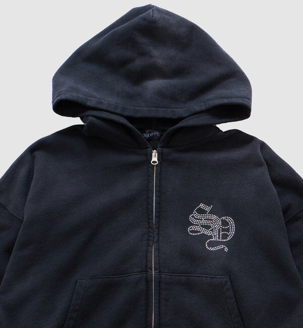  「【SLOPPY】RHINESTONE ZIP HOODIE」|パーカー|