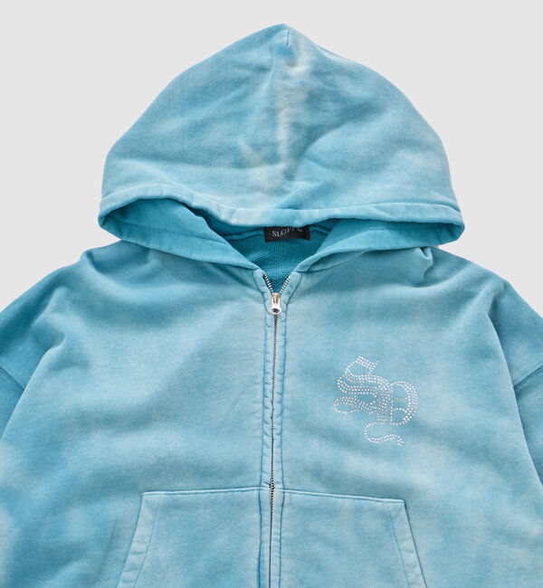  「【SLOPPY】RHINESTONE ZIP HOODIE」|パーカー|
