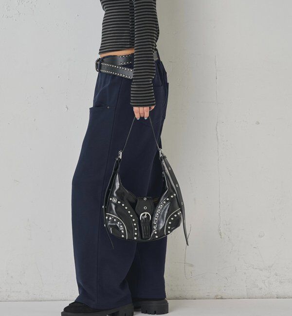  「【低身長・高身長対応】SLASH POCKET SWEAT EASY PANTS」|チノ|