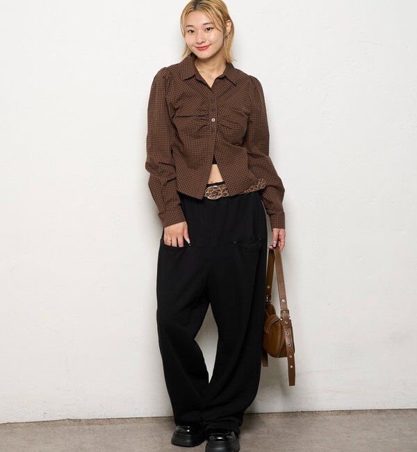 「【低身長・高身長対応】SLASH POCKET SWEAT EASY PANTS」|チノ|