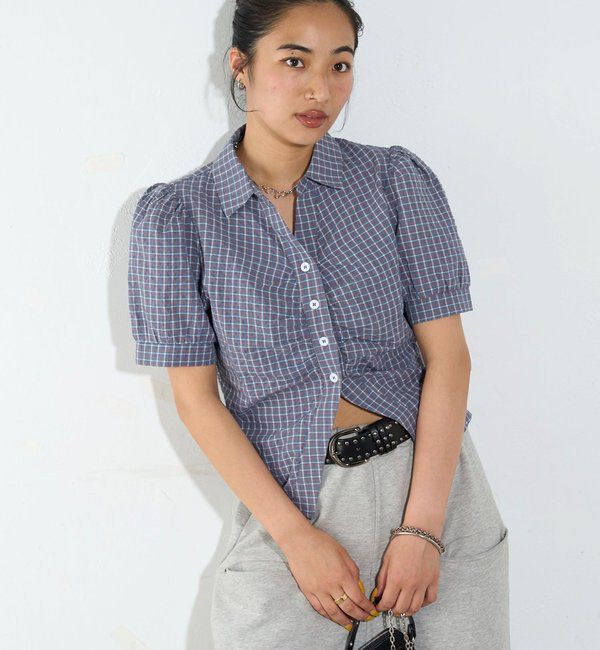  「パフスリーブギャザーブラウス」|シャツ・ブラウス|