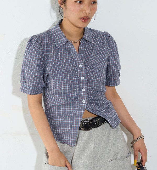  「パフスリーブギャザーブラウス」|シャツ・ブラウス|