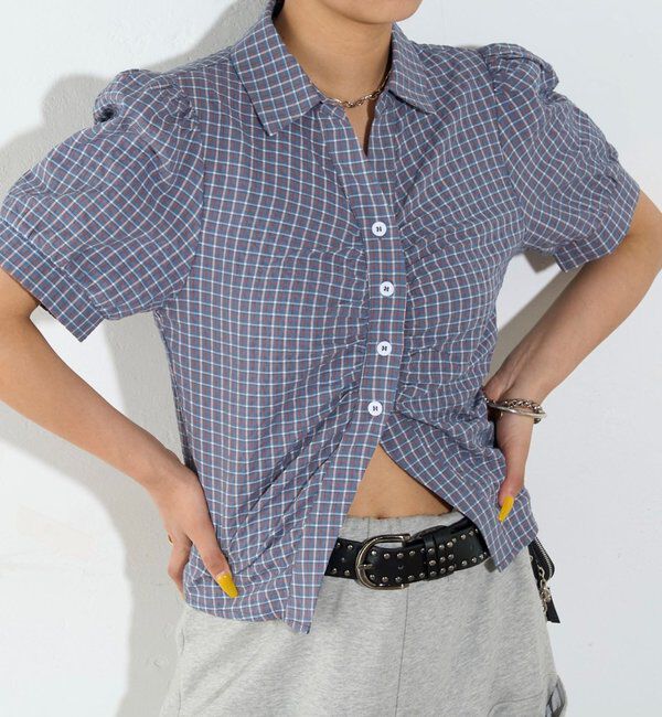  「パフスリーブギャザーブラウス」|シャツ・ブラウス|