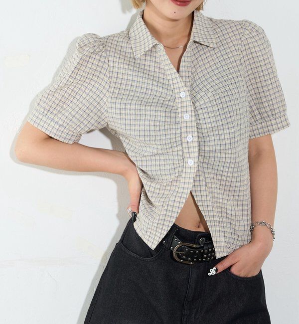  「パフスリーブギャザーブラウス」|シャツ・ブラウス|