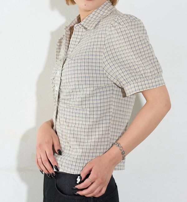  「パフスリーブギャザーブラウス」|シャツ・ブラウス|