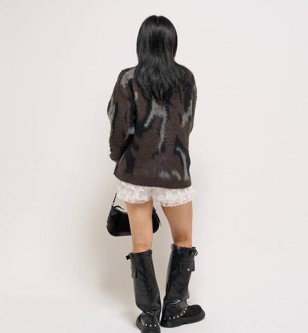  「KOOKYNモヘアライクカーディガン(無地/カモ柄)」|カーディガン|