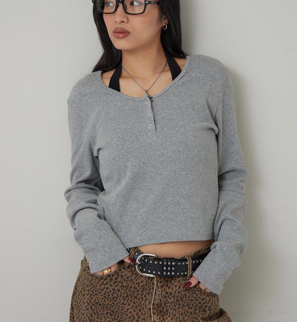  「RING DOT L/S TOPS」|Tシャツ・カットソー|グレー