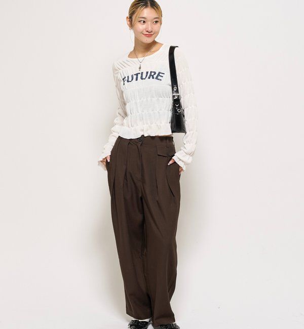  「シャーリングロゴトップス」|Tシャツ・カットソー|