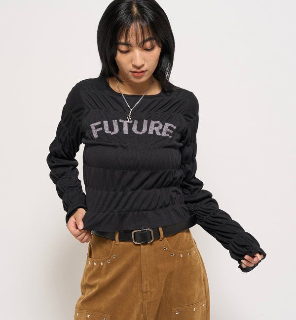  「シャーリングロゴトップス」|Tシャツ・カットソー|