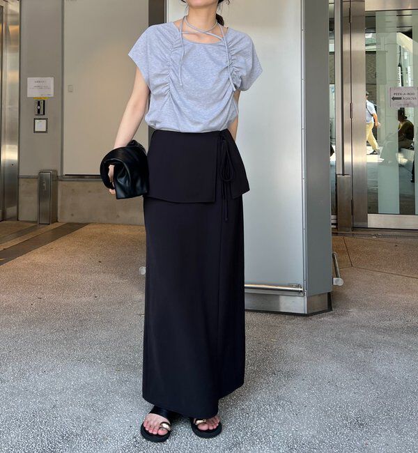  「【腰回りカバー】レイヤードマキシスカート」|スカート|