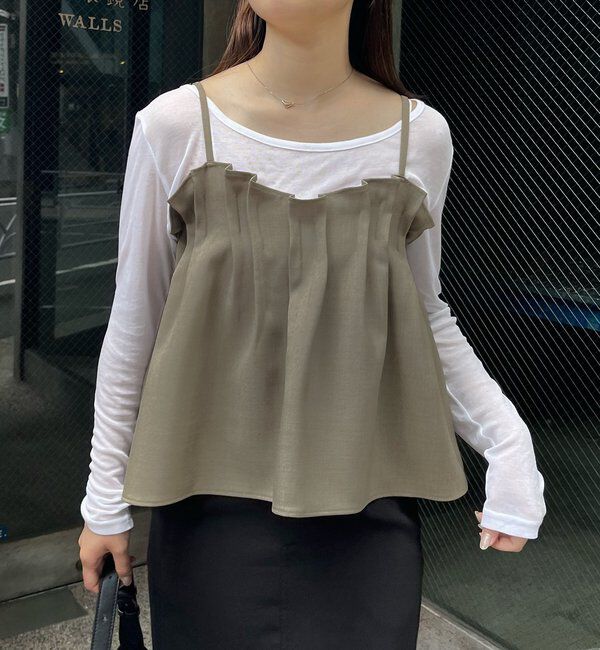  「【オールシーズン◎】タックフレアキャミ」|シャツ・ブラウス|