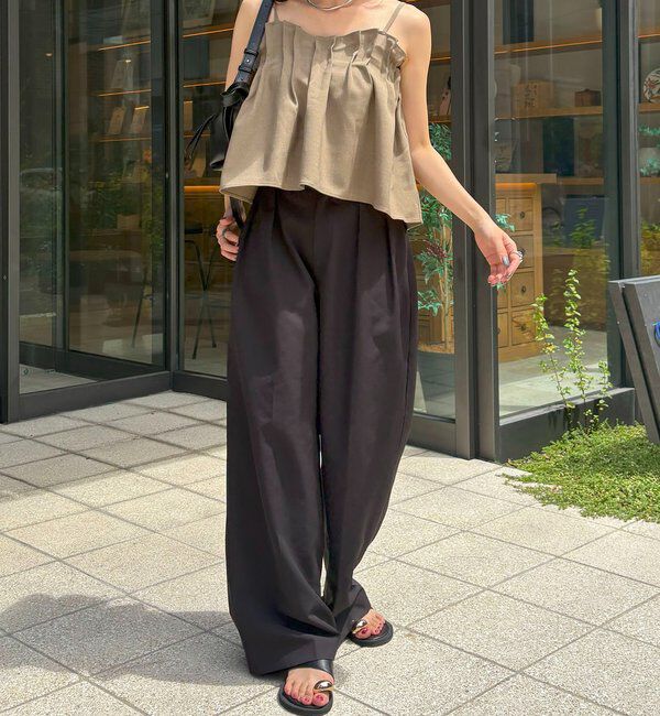  「【オールシーズン◎】タックフレアキャミ」|シャツ・ブラウス|