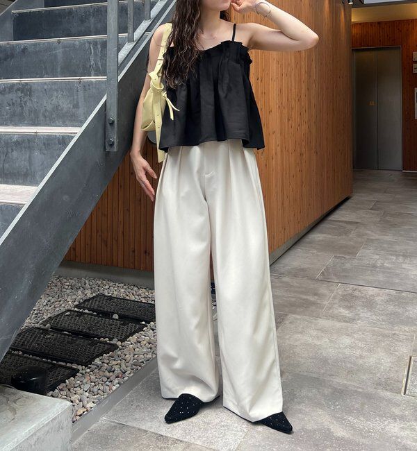  「【オールシーズン◎】タックフレアキャミ」|シャツ・ブラウス|