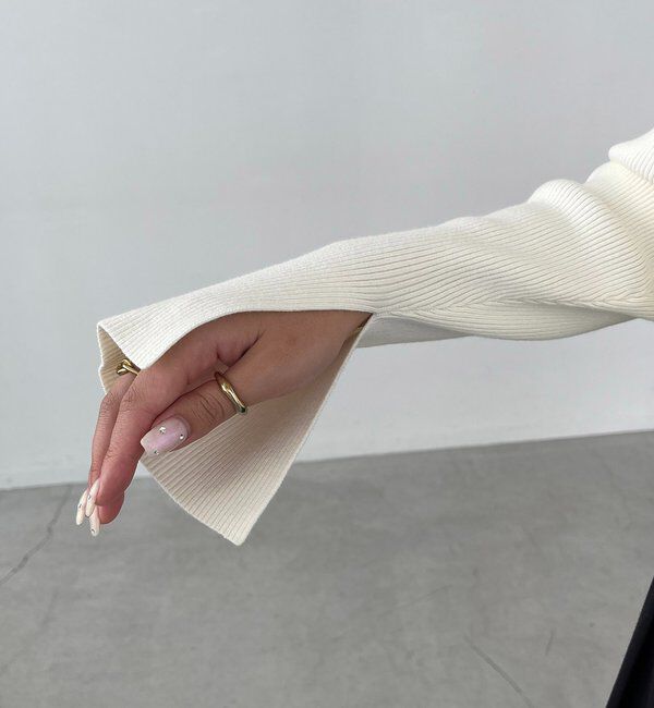  「【スタイルアップ効果◎】裾シャーリングリブカーディガン」|カーディガン|