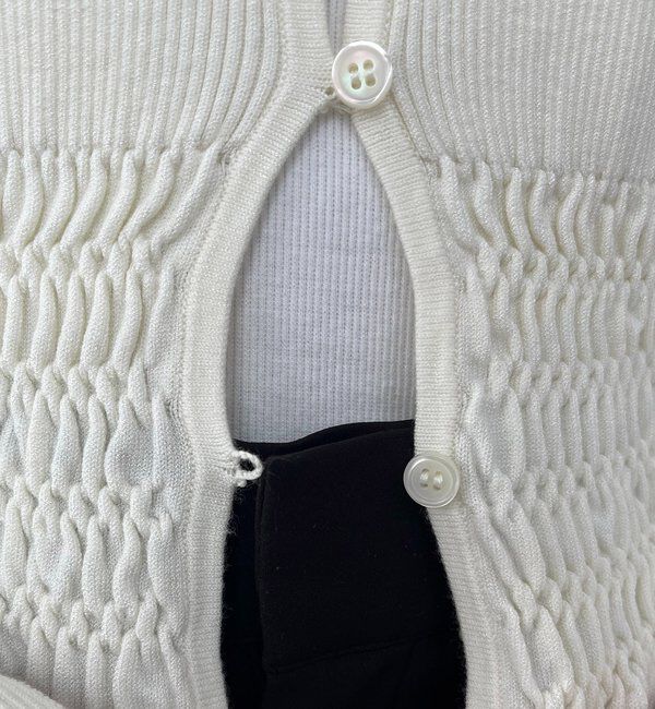  「【スタイルアップ効果◎】裾シャーリングリブカーディガン」|カーディガン|