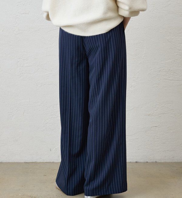  「《セットアップ着用可》ストライプウエストデザインパンツ」|チノ|