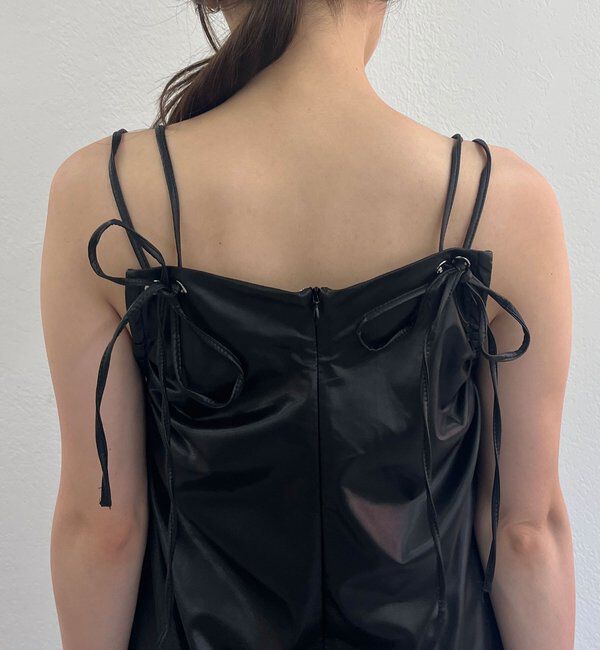  「レザーキャミワンピース」|ワンピース|