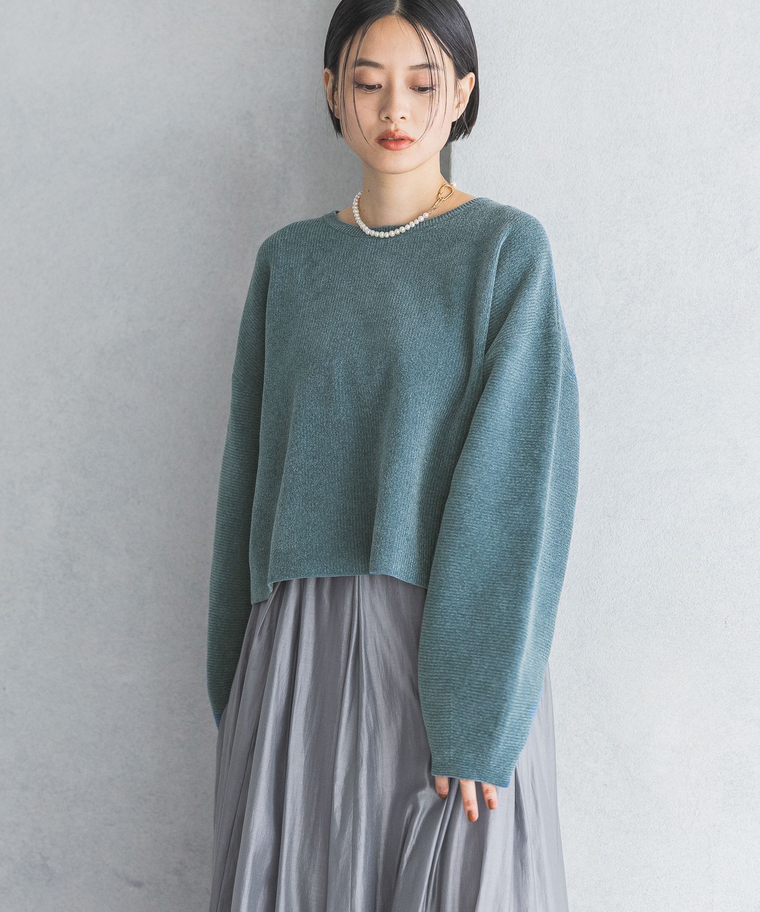 A part by 「モールプルオーバー_長袖」|ニット・セーター|ブルー