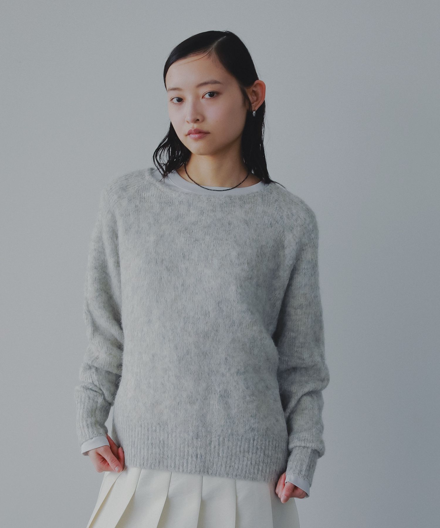 A part by 「【WEB限】シャギーニットプルオーバー」|ニット・セーター|ライトグレー