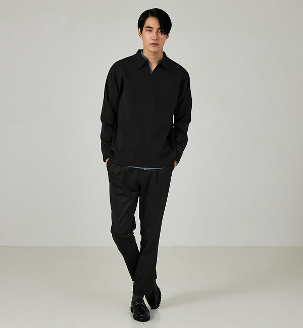 ABAHOUSE「【ナチュラルストレッチ】スキッパー ニットポロシャツ」|ポロシャツ|